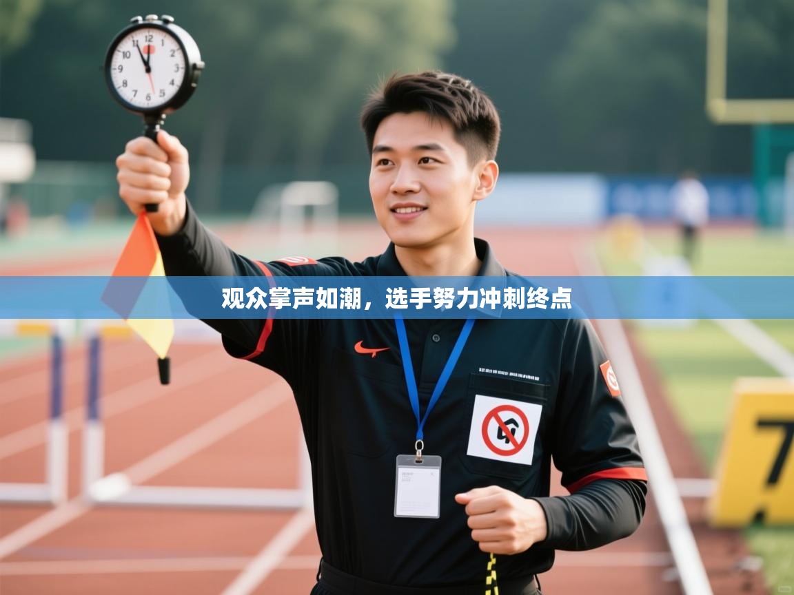 观众掌声如潮，选手努力冲刺终点